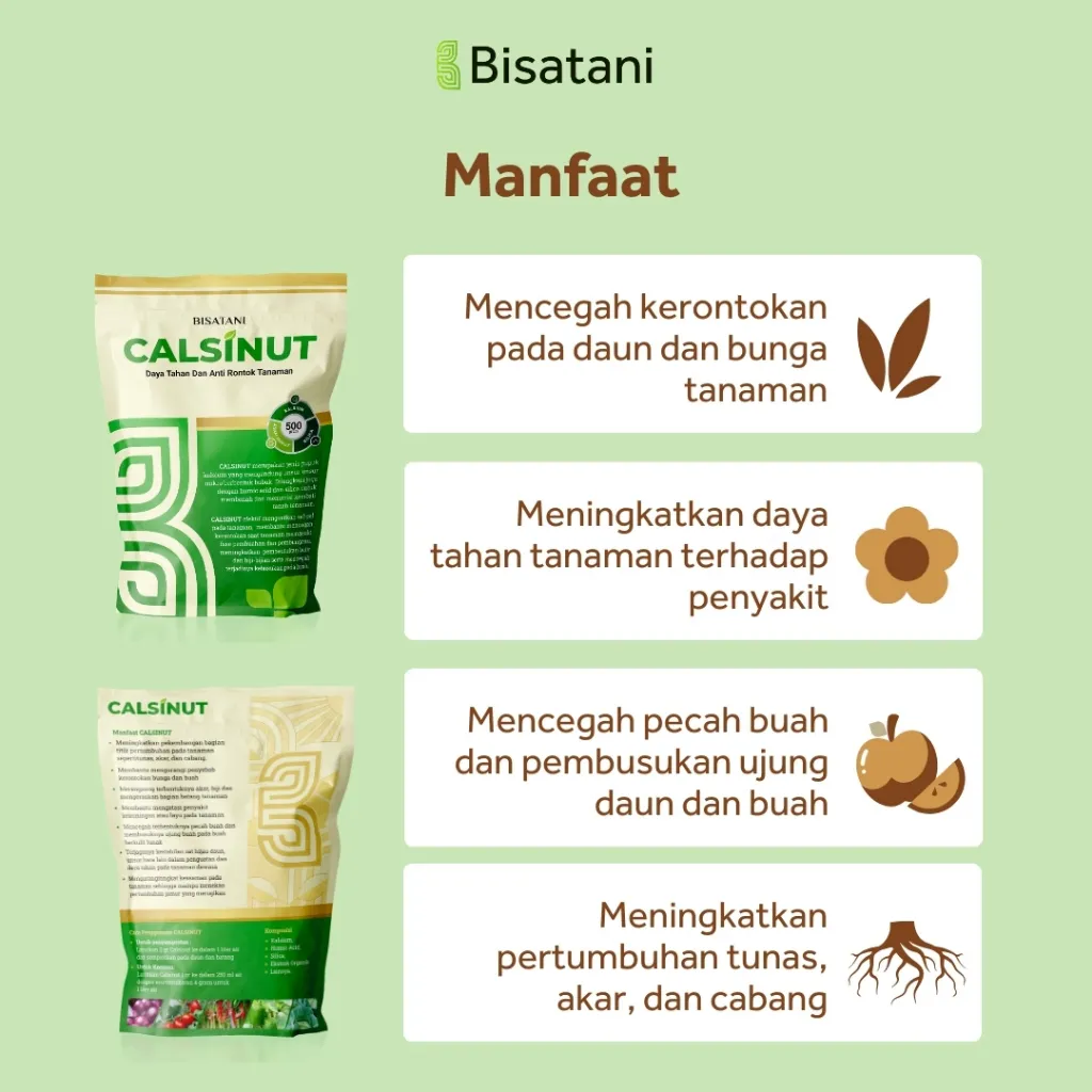 Pupuk Kalsium Plus Silika CALSINUT 1 kg – Cegah Rontok Daun & Bunga - Image 2