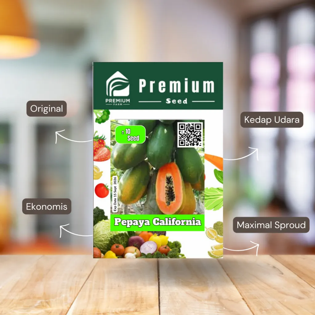 Benih Bibit Pepaya California F1 Super – Isi 10 Biji | Buah Besar, Manis, Daging Renyah - Image 2